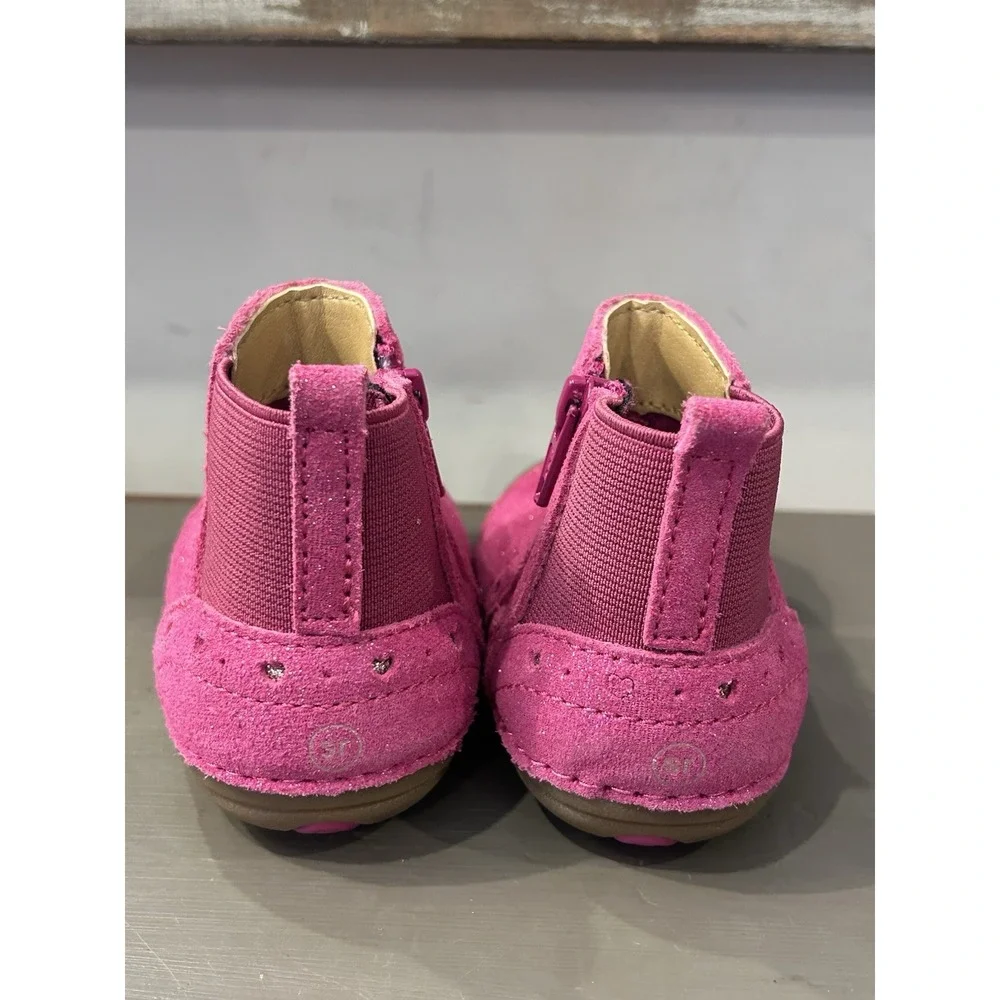Stride Rite SM Agnes 2.0 Berry Ankle Boots‎ Baby/Toddler Zip Bootie US 3M